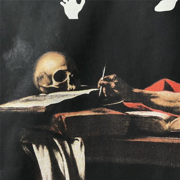 Off-White Skull Print Black Hooded Sweatshirt - Picture 4 of 9